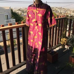Flamingo Heron Indian Designer Kurta Kaftan New M
